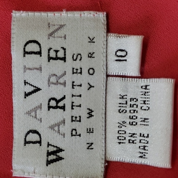 DAVID WARREN petite NewYour. Women's 100% silk blouse. 10, pinks and peach - Picture 6 of 11